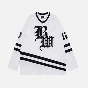 AELFRIC EDEN PATCHWORK BLACK AND WHITE JERSEY